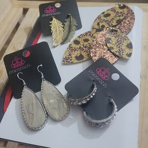 Paparazzi Earrings Set - Gold, Silver, Brown, Yellow